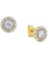 Фото #3 товара Diamond Halo Stud Earrings (3/4 ct. t.w.) in 10k Gold