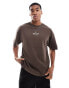 River Island ame le nuit logo t-shirt in brown