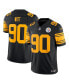 ფოტო #2 პროდუქტის Men's T.J. Watt Black Pittsburgh Steelers Vapor F.U.S.E. Limited Alternate 2 Jersey