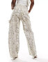 Фото #3 товара Bershka carpenter trousers in snakeskin print