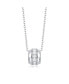 Фото #1 товара Sterling Silver White Gold Plated with 0.20ctw Lab Created Moissanite Eternity Circle Disc Pendant Necklace