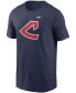 Фото #2 товара Men's Navy Cleveland Indians Cooperstown Collection Logo T-shirt
