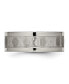 ფოტო #3 პროდუქტის Titanium Satin Center Roman Numerals Flat Wedding Band Ring