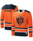 Фото #1 товара Men's Orange Chicago Bears Cross-Check V-neck Long Sleeve T-shirt