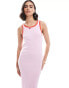 Фото #2 товара Pieces contrast trim maxi tank dress in pink and red