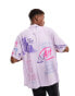 Фото #4 товара Coney Island Picnic co-ord short sleeve revere collared shirt in purple with art school placement prints