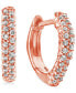 ფოტო #1 პროდუქტის Diamond Square Hoop Earrings (1/6 ct. t.w.) in 10k Rose Gold