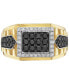 ფოტო #2 პროდუქტის EFFY® Men's Diamond Cluster Ring (1 ct. t.w.) in 14k Gold & White Gold