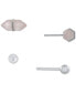 2-Pc. Set Rose Quartz & Polished Ball Stud Earrings in Sterling Silver, Created for Macy's