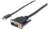 Manhattan USB-C to DVI-D Cable - 1080p@60Hz - 2m - Male to Female - Black - Equivalent to CDP2DVIMM2MB - Compatible with DVD-D - Three Year Warranty - Polybag - 2 m - USB Type-C - DVI - Male - Male - Straight