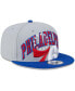 Фото #4 товара Men's Gray, Royal Philadelphia 76ers Tip-Off Two-Tone 9FIFTY Snapback Hat