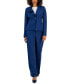 Women's Asymmetrical Ruffled One-Button Jacket & Wide-Leg Pant Suit