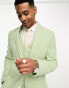 Фото #10 товара ASOS DESIGN wedding super skinny wool mix puppytooth suit jacket in sage green
