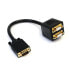 Фото #2 товара 1 ft VGA to 2x VGA Video Splitter Cable – M/F - 0.3 m - VGA (D-Sub) - 2 x VGA (D-Sub) - Male - Female - Black