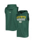 Фото #1 товара Men's Green Green Bay Packers Relay Sleeveless Pullover Hoodie