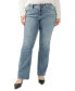 ფოტო #1 პროდუქტის Women's Plus Size Suki Mid Rise Curvy Fit Slim Bootcut Jeans