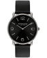 ფოტო #1 პროდუქტის Unisex Elliot Black Leather Strap Watch, 40mm