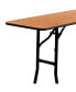 8-Foot Rectangular Wood Folding Training / Seminar Table With Smooth Clear Coated Finished Top