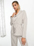 Vero Moda pinstripe relaxed belted blazer co-ord in grey