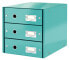 Фото #4 товара Esselte Leitz Click & Store Drawer Cabinet - Hardboard - Turquoise - 3 drawer(s) - Envelope - Flat file - Folder - Letter - Note - Paper - Sheet protector - 286 mm - 282 mm