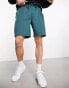 ASOS DESIGN smart slim shorts in green scuba