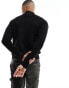 Фото #6 товара Only & Sons full zip ribbed jumper in Black