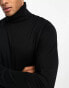 French Connection roll neck long sleeve t-shirt in black