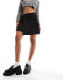 Фото #5 товара Pieces cargo wrap mini skirt with side buckle in black