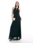 Фото #1 товара Vila Bridesmaid halterneck maxi dress in dark green