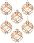 Kurt Adler 6Pc 80Mm Peach Glitter Ball Christmas Ornaments Multicolor