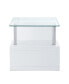 Фото #2 товара Nevaeh End Table, Clear Glass & White High Gloss Finish