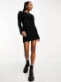 Фото #3 товара ASOS DESIGN Petite knitted fit and flare mini dress in black