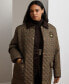 ფოტო #1 პროდუქტის Plus Size Collared Quilted Coat