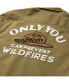 Men's Olive Distressed Smokey the Bear Daily Grind Button-Up Long Sleeve Shirt