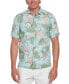 Men's Short Sleeve Button-Front Tropical Floral Print Shirt Aqua Esque, 2XL - фото #1