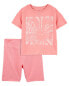 Фото #1 товара Kid 2-Piece Let the Sun in Boxy-Fit Tee & Ribbed Bike Shorts Set 10