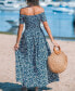 ფოტო #2 პროდუქტის Women's Ditsy Off-Shoulder Maxi Beach Dress