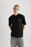 Erkek T-shirt Siyah B5502ax/bk81