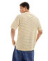 Фото #2 товара Native Youth pointelle cotton knitted polo top in beige