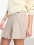 ASOS DESIGN pleated twill mini skirt in stone 44 - фото #1