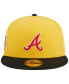 Фото #3 товара Men's Yellow, Black Atlanta Braves Grilled 59FIFTY Fitted Hat