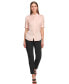 Фото #5 товара Women's Puff-Sleeve Mandarin-Collar Covered-Placket Blouse