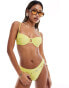 Фото #3 товара South Beach glitter underwire bikini top in chartreuse