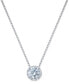 ფოტო #1 პროდუქტის Cubic Zirconia Halo Pendant Necklace in Sterling Silver