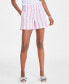 Фото #3 товара Women's Cotton Wide Stripe Pull-On Shorts, Created for Macy's