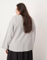 ASOS EDITION Curve oversized premium long sleeve t-shirt in grey