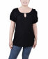 ფოტო #1 პროდუქტის Petite Swiss Dot Short Sleeve Top