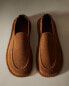 Topstitched leather babouche slippers