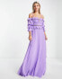 Фото #8 товара Trendyol ruffle bandeau sleeve dress in purple