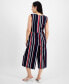 ფოტო #2 პროდუქტის Petite Striped Cropped Wide-Leg Jumpsuit